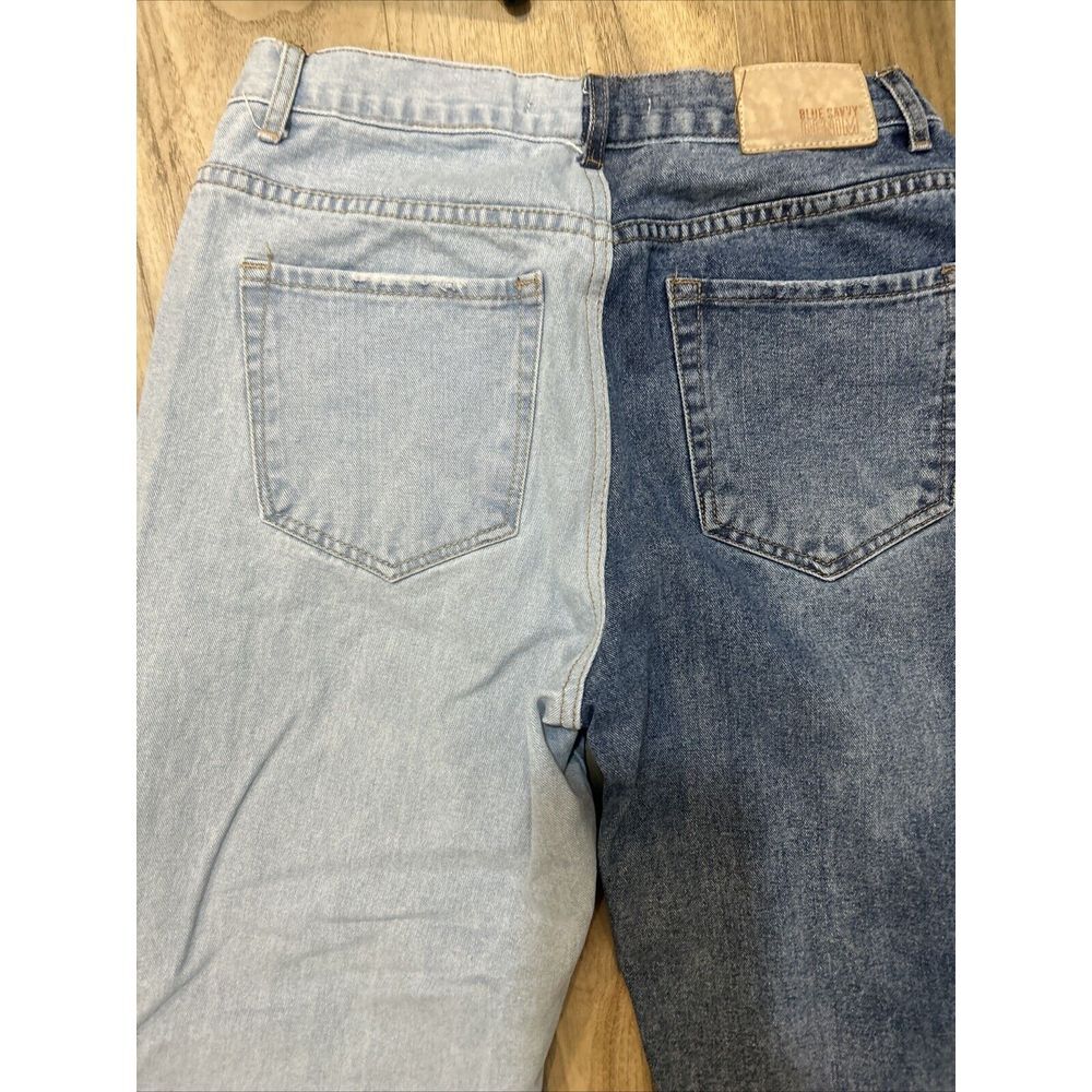 Ladies Blue Savvy‎ Split Color Half & Half Blue Jeans Sz 11 29X26" - Picture 3 of 7